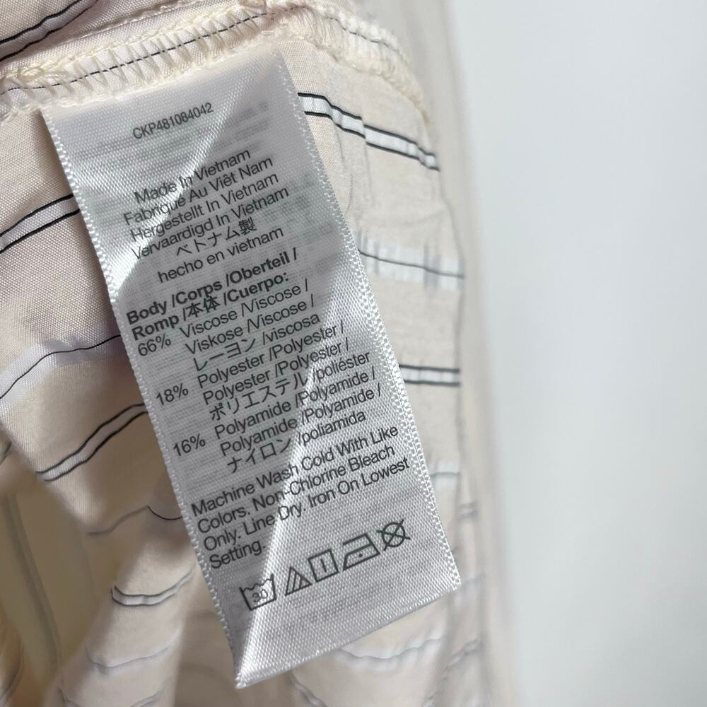 Madewell Relaxed Ivory Striped Button Up Blouse XS Drapey Lightweight Shirt - Picture 10 of 10